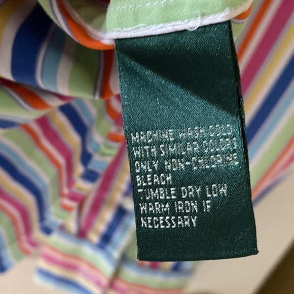 VTG Ralph Lauren Rainbow Stripe Button Down Shirt Size Medium - Picture 8 of 10